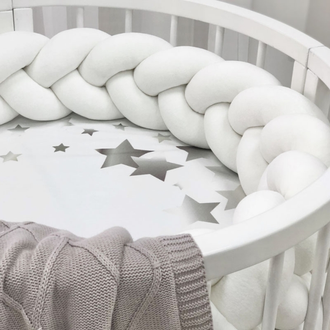 Husa saltea rotunda patut bebe copii cu elastic, Constelatii (5)